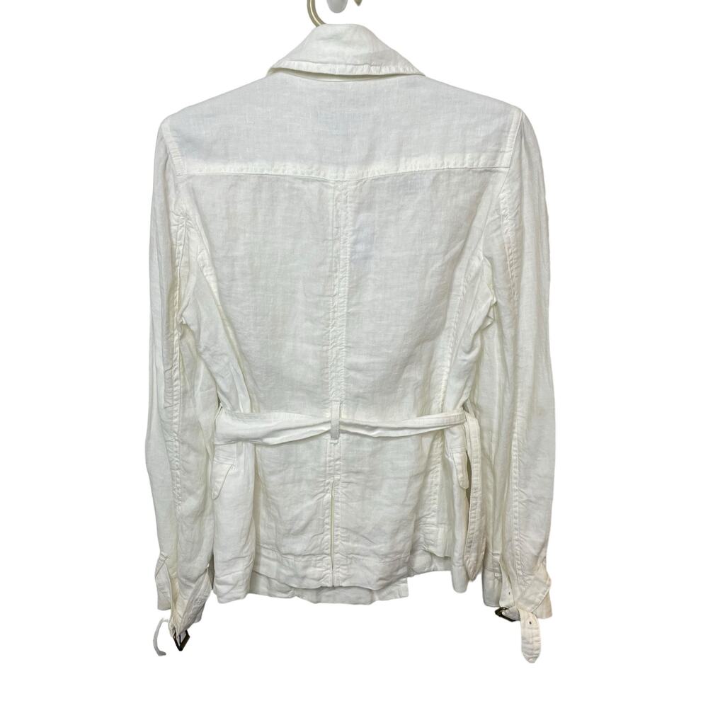 NWT Talbots White 100% Linen Utility Jacket Coat Military Style Womens Size 6 - Picture 5 of 11
